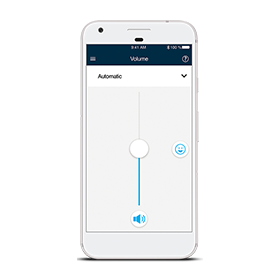 Een screenshot van de Unitron Remote Plus App